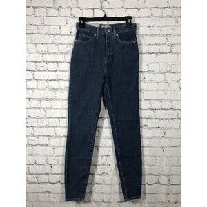 Everlane Women’s Way-High Skinny Jean in a dark wash color size 27